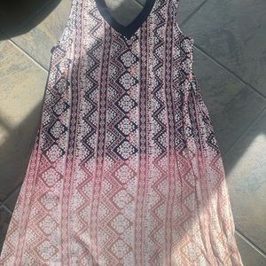 Mystery Pink and Blue printed tank dress
